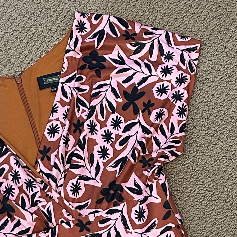 Alexia Admor Brielle Maxi Dress Large Pink Brown Multi Floral Wedding Formal - Picture 5 of 16